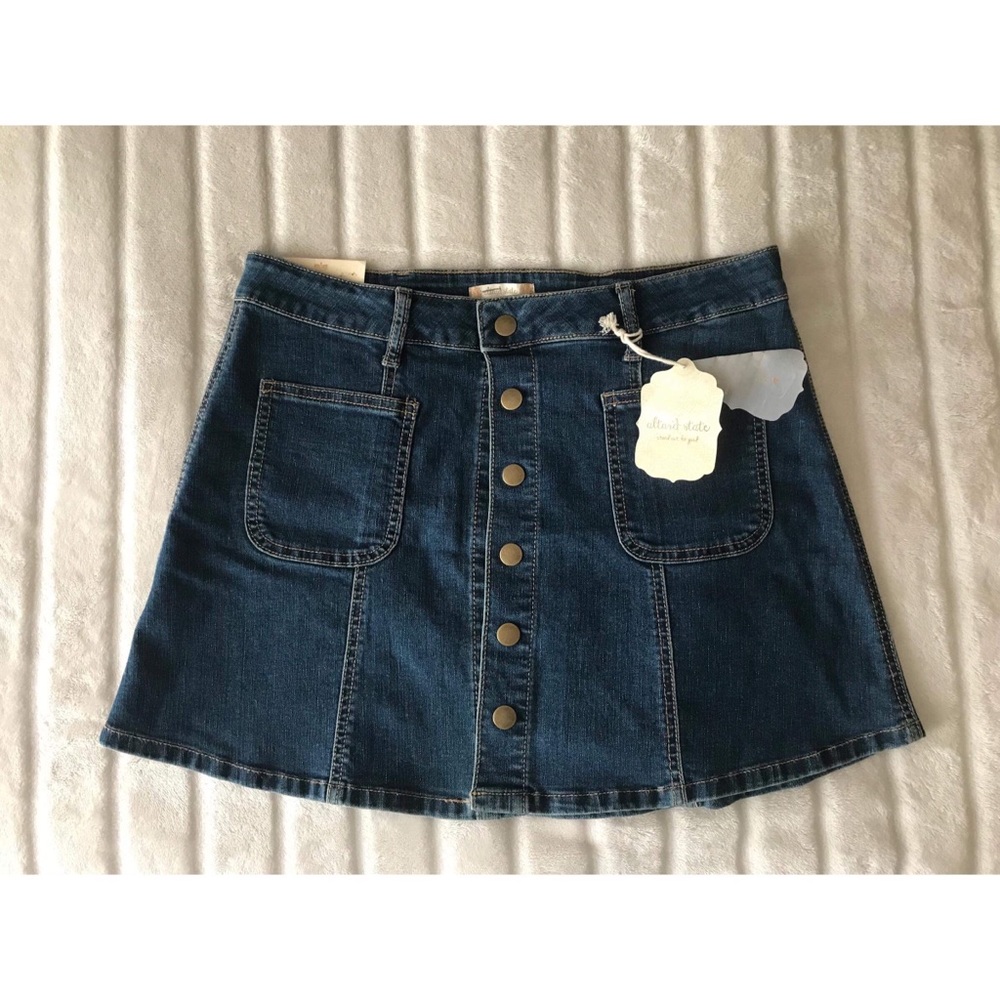 Altar’d state soft stretch denim skirt M